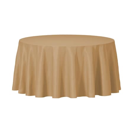 Smarty Had A Party 84 Gold Round Disposable Plastic Tablecloths 96